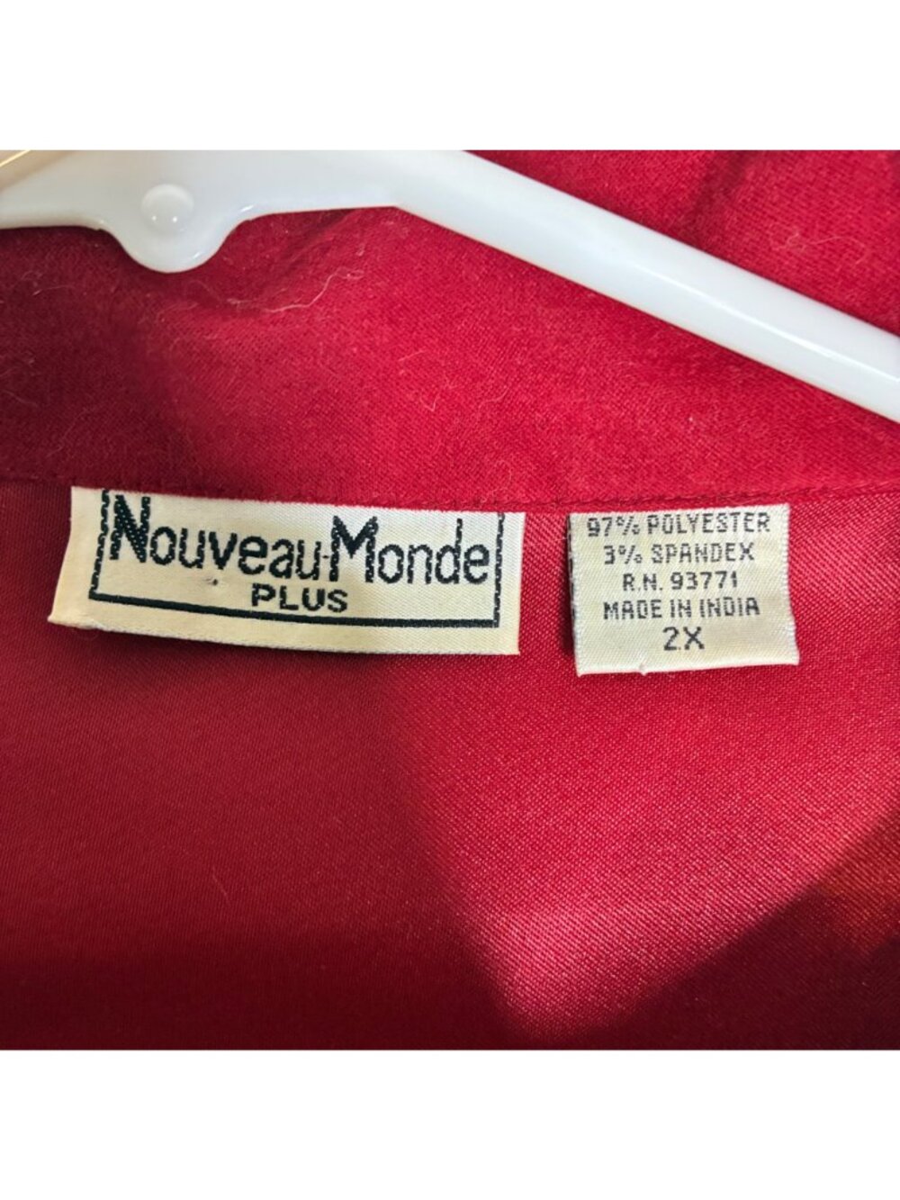 Nouveau Monde Plus Women's Red Geometric Embroidered Zip-Up Jacket Size 2X - Picture 5 of 8